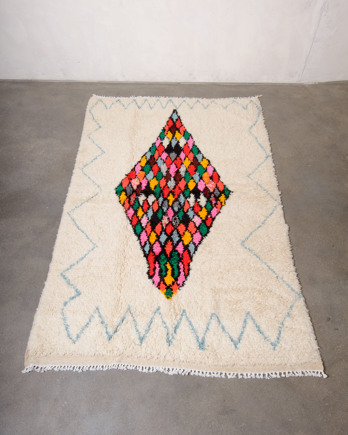 Modern designer handcrafted Berber rug from morocco Azilal with beautiful colors and patterns